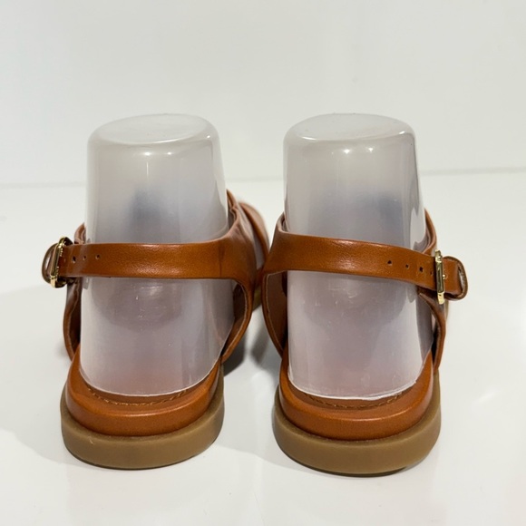 AEROSOLES Brown crisscross strap flat slingback sandals size 6 - Picture 4 of 8